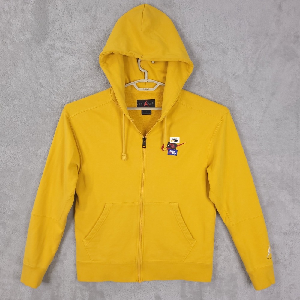 Nike Jordan Jump Men Full Zip Hoodie Sweatshirt  Size M Yellow/Gold